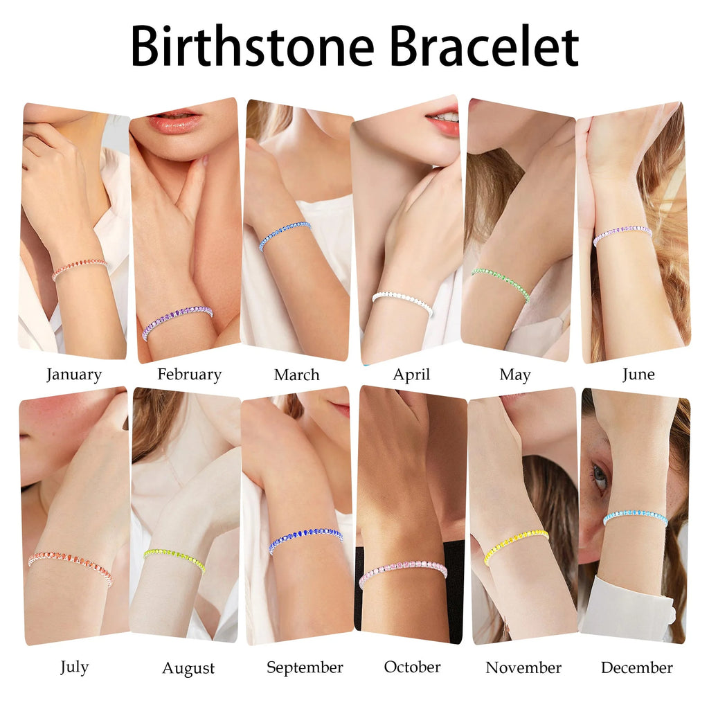 S925 Sterling Silver Plated Tennis Bracelets for Women Girls CZ September Birthstone Bracelets with Blue Sapphire Birthday Easter Basket Stuffers Jewelry Gifts Teen Her Adult Kids Age Ideas
