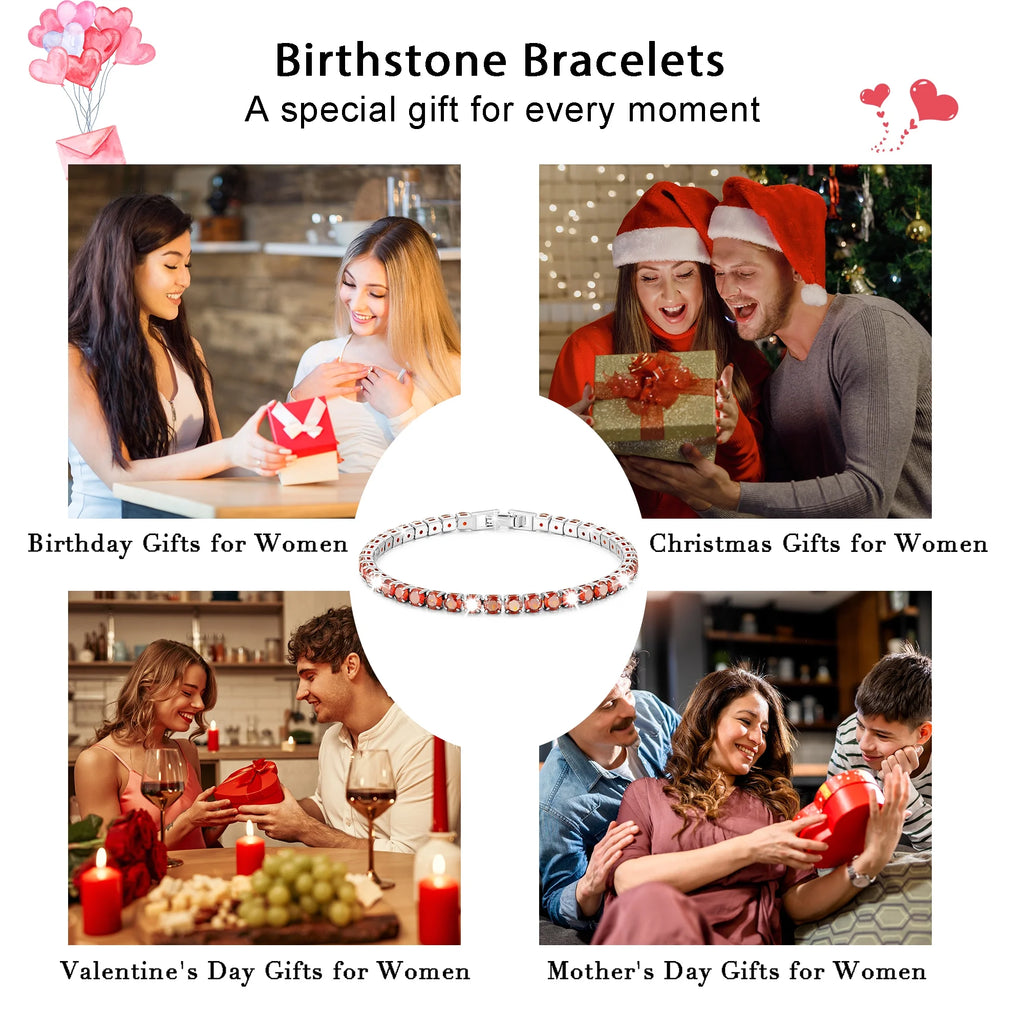 S925 Sterling Silver Plated Tennis Bracelets for Women Girls CZ September Birthstone Bracelets with Blue Sapphire Birthday Easter Basket Stuffers Jewelry Gifts Teen Her Adult Kids Age Ideas