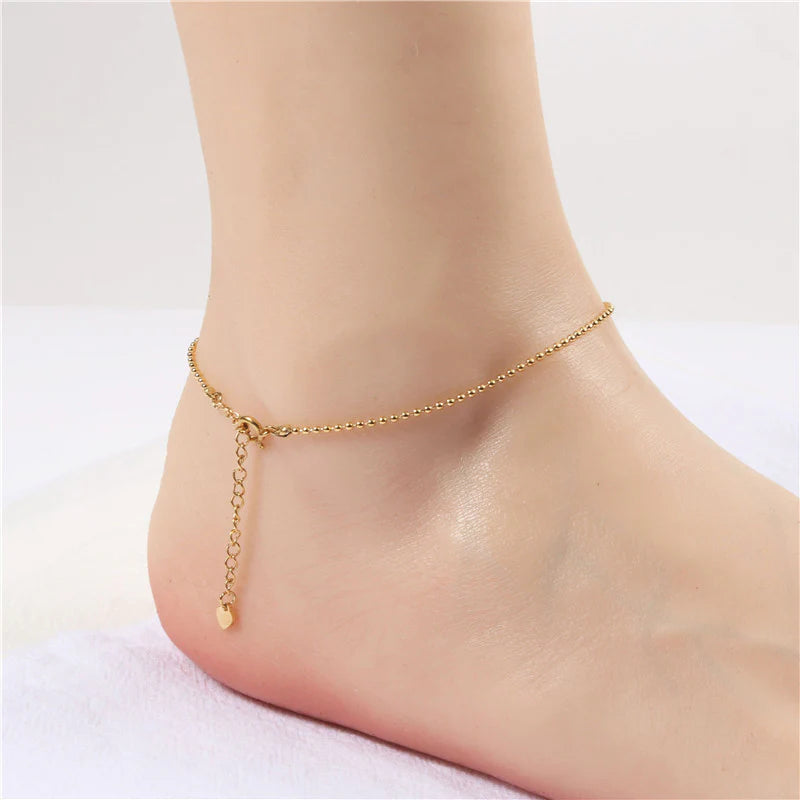 18K Gold Plated Bead Chain Anklet