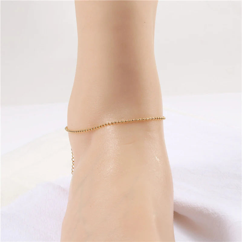 18K Gold Plated Bead Chain Anklet