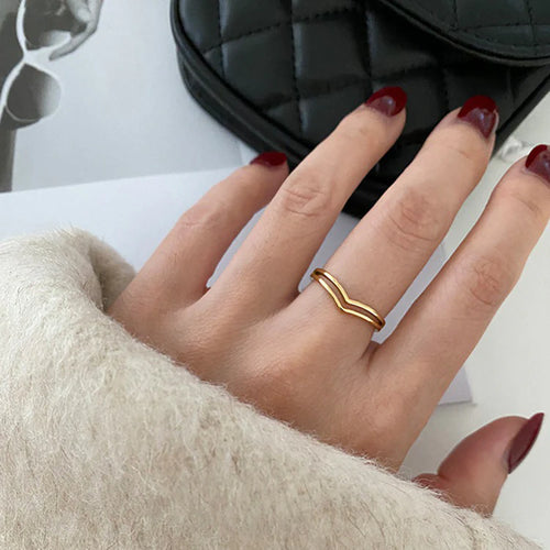 Dainty Gold Plated Stacking Rings
