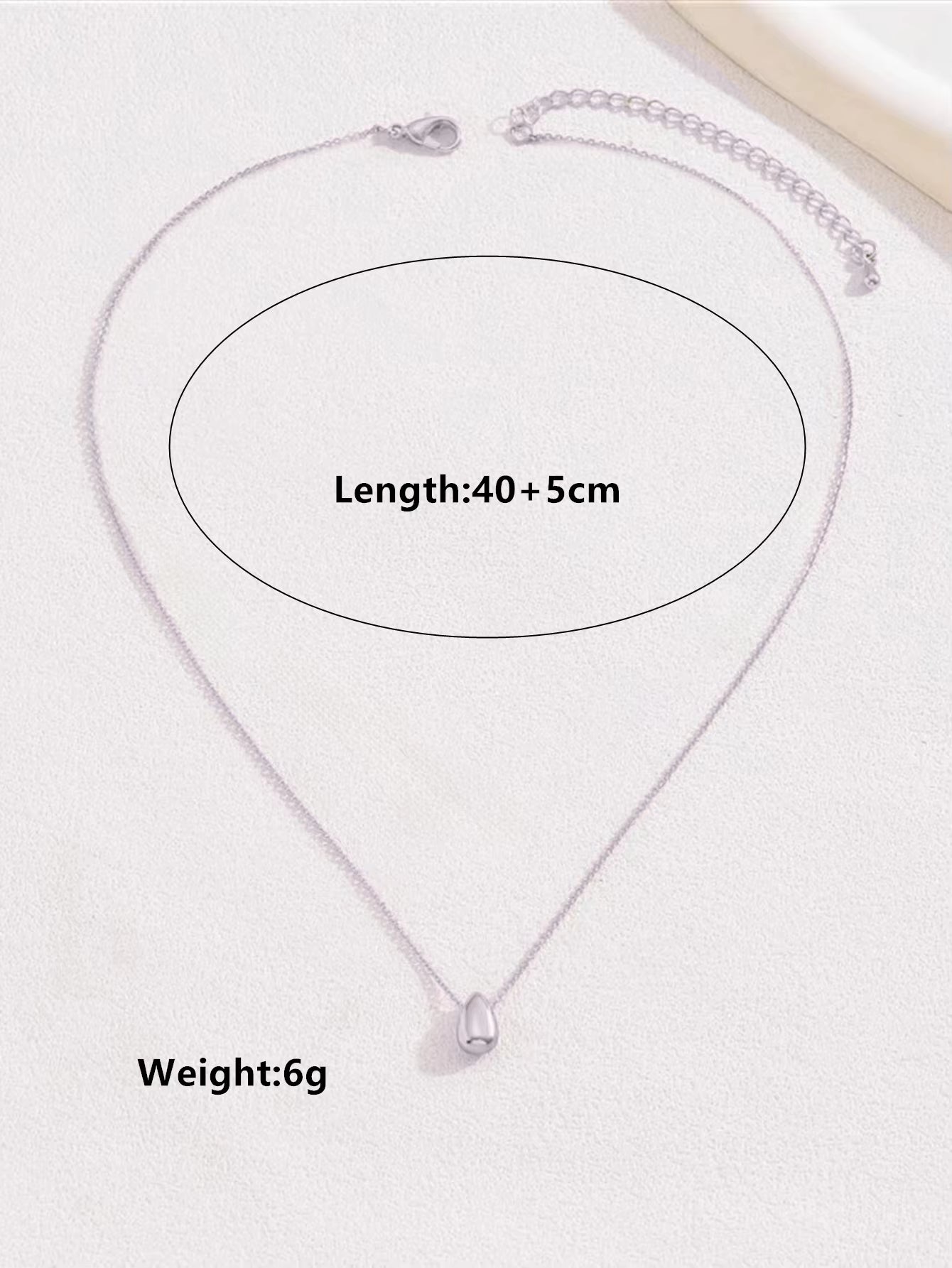 1Pc Minimalist Style Niche Design Water Drop Beaded Stainless Steel 18K Gold Plated Necklace for Women Stacking Necklace Summer