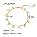 18K Gold Plated Stainless Steel Anklets for Women Bead Chain Petal Disc Pendant Anklet Foot Jewelry