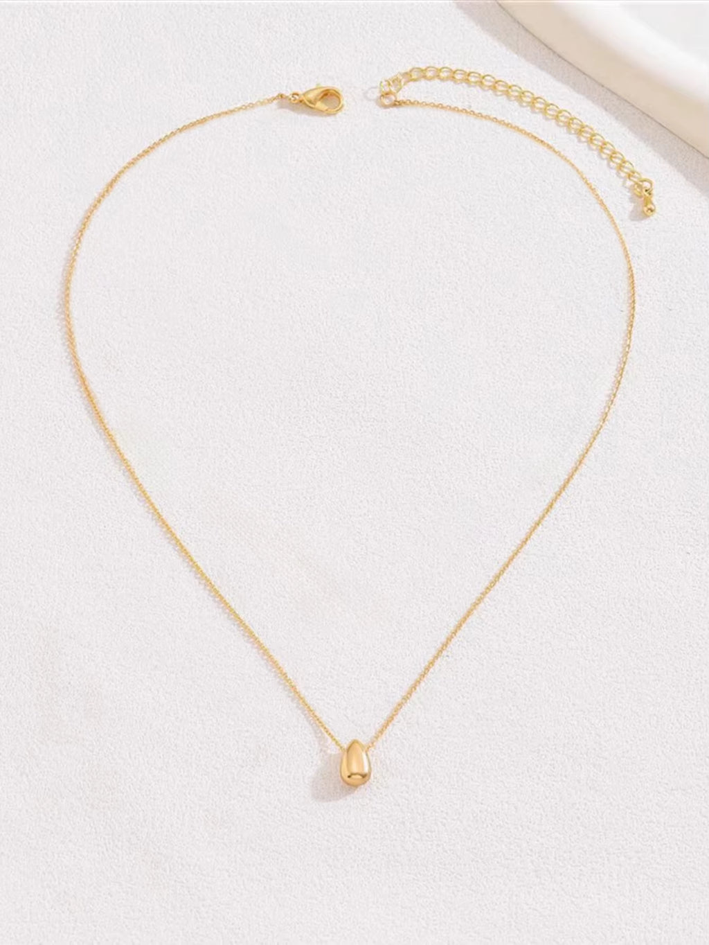 1Pc Minimalist Style Niche Design Water Drop Beaded Stainless Steel 18K Gold Plated Necklace for Women Stacking Necklace Summer